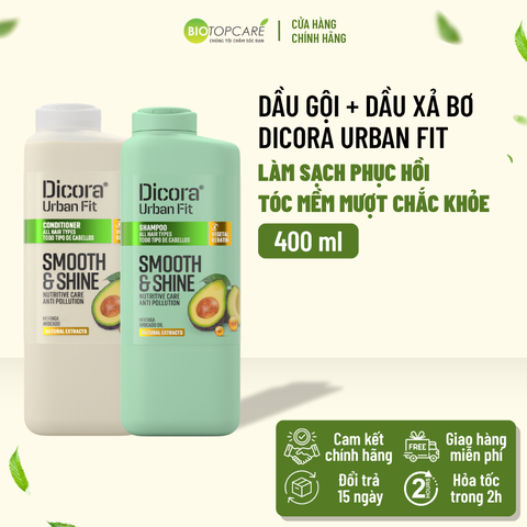 Combo Dầu gội - xả Dicora Urban Fit chiết xuất trái Bơ dành cho mọi loại tóc 400ml