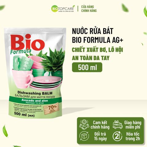 Nước Rửa Bát Bio Formula Bơ Và Lô Hội Dạng Túi 500ml
