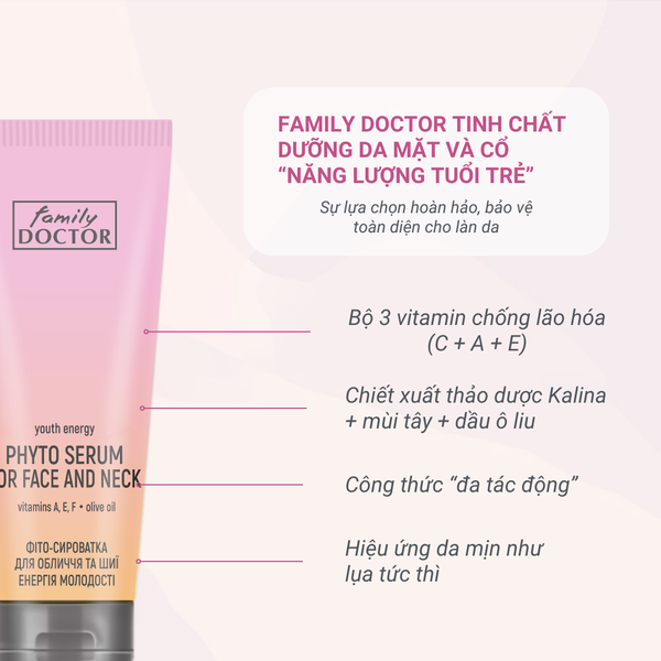 Family Doctor Tinh chất dưỡng da mặt và cổ “Năng lượng tuổi trẻ” 75ml