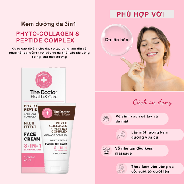 The Doctor Health & Care PHYTO COLLAGEN-PEPTIDE COMPLEX Face cream 3 in 1 40ml Kem dưỡng da mặt