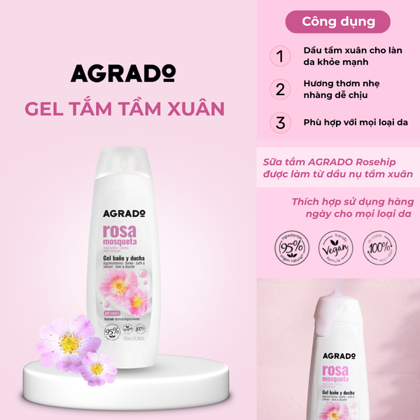 Gel tắm Agrado tầm xuân 750ml