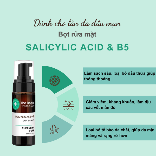 The Doctor Health & Care SALICYLIC ACID + B5 Сleansing foam 150ml Bọt rửa mặt 150ml