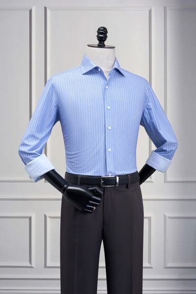 Áo sơ mi xanh kẻ SMC203