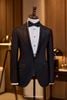 Txv169-Áo Vest Adam Đen Cổ Nhọn Bóng