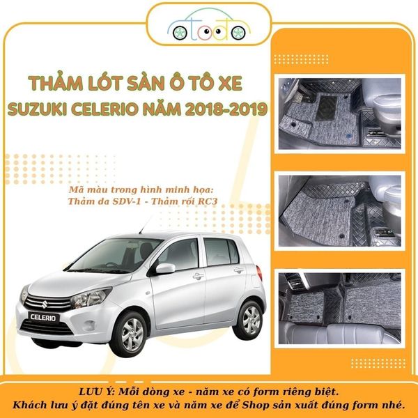 Thảm lót sàn ô tô cắt theo form xe SUZUKI CELERIO năm 2018-2019 (5 chỗ)