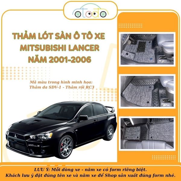 Thảm lót sàn vừa vặn form xe MITSUBISHI LANCER năm 2001-2006 (5 chỗ)