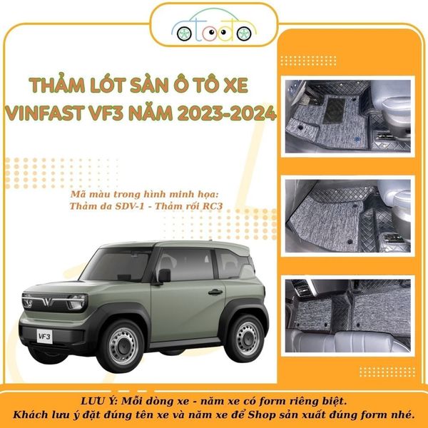 Thảm lót sàn dành cho xe 5 chỗ VINFAST VF3 năm 2023-2024