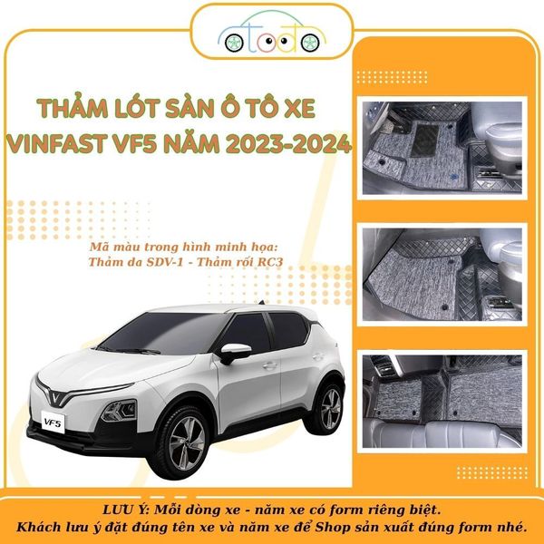 Thảm lót sàn dành riêng cho xe VINFAST VF5 năm 2023-2024 5 chỗ không mùi, dễ vệ sinh
