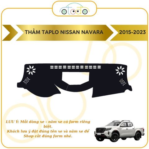 Thảm lót taplo nhung 3 lớp xe Nissan Navara năm 2010-2023 chống nắng, hấp thụ nhiệt, tăng thẩm mỹ