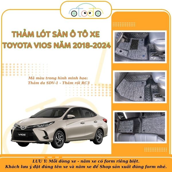 Tấm lót sàn chống bẩn cho xe 5 chỗ TOYOTA VIOS năm 2018-2024