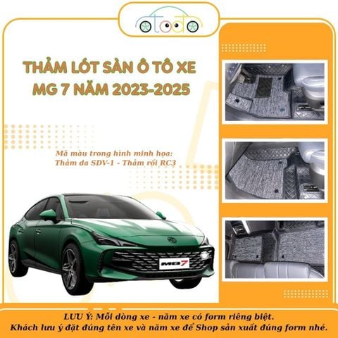 Thảm lót sàn dành cho xe 5 chỗ MG 7 năm 2023-2025