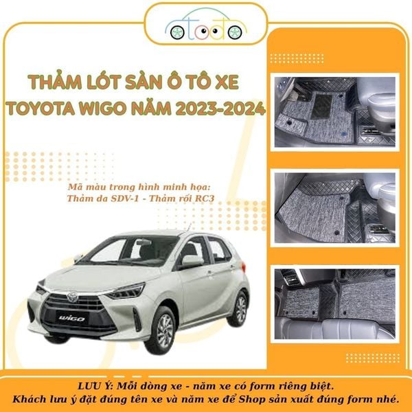 Tấm lót sàn chống bẩn cho xe 5 chỗ TOYOTA WIGO năm 2023-2024