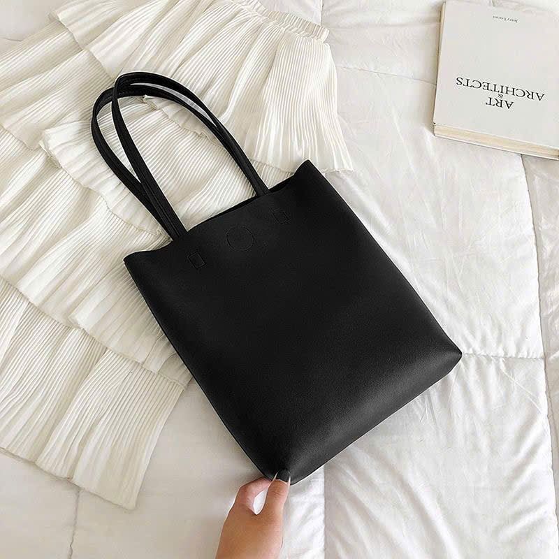 Túi Tote Da PU Tối Giản Với Thiết Kế Trơn 