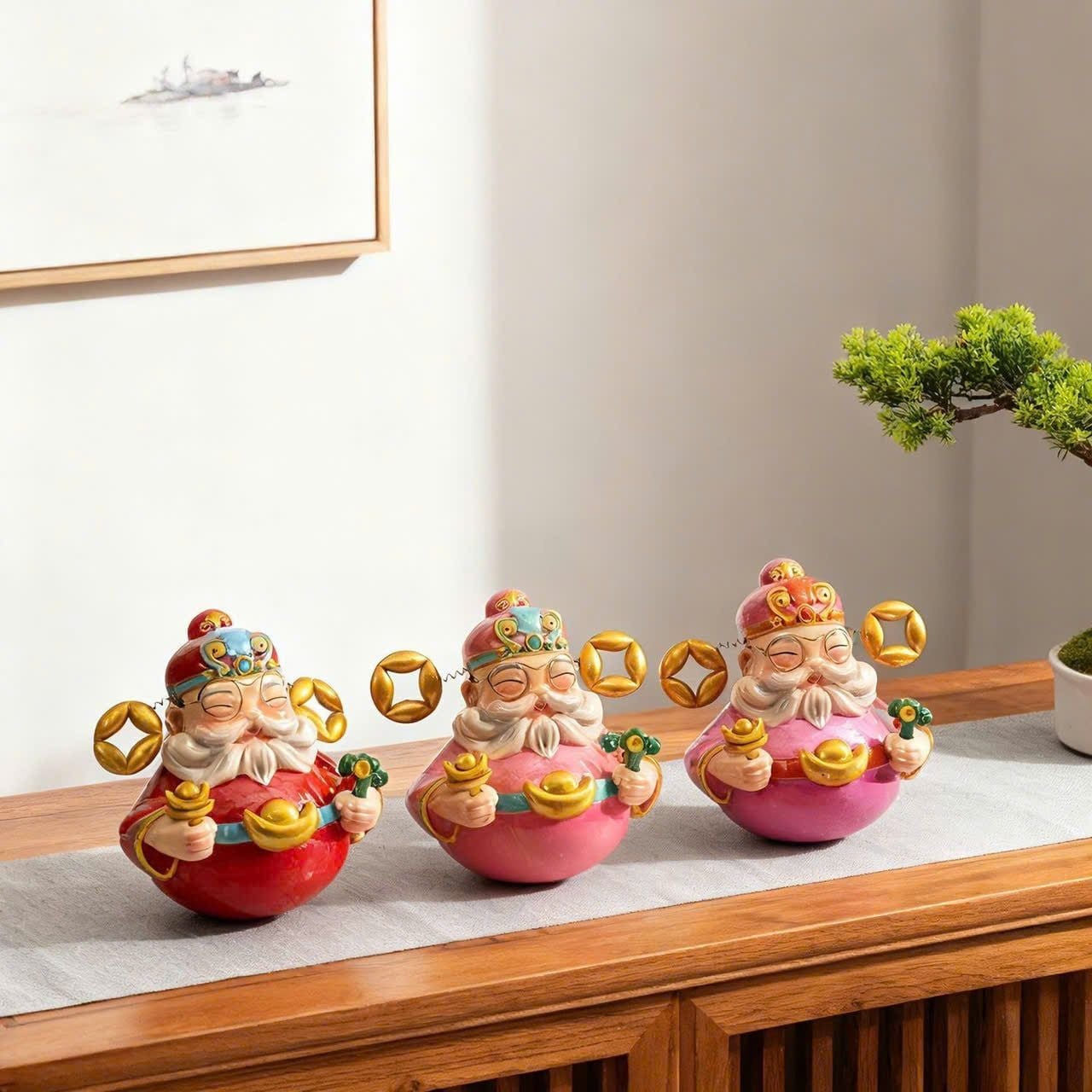  Tượng Lật Đật Tứ Hỷ Thần Tài 