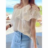  Áo Sơ Mi Trắng Lệch Vai 