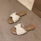  Dép Lê Quai Ngang Hở Ngón Ngọc Trai 