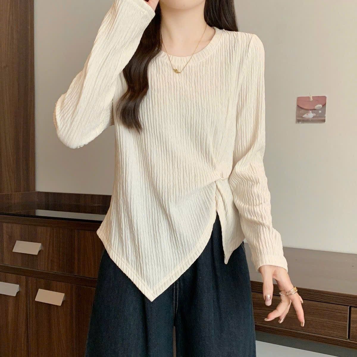  Áo thun dài tay họa tiết ánh sáng hai chiều 