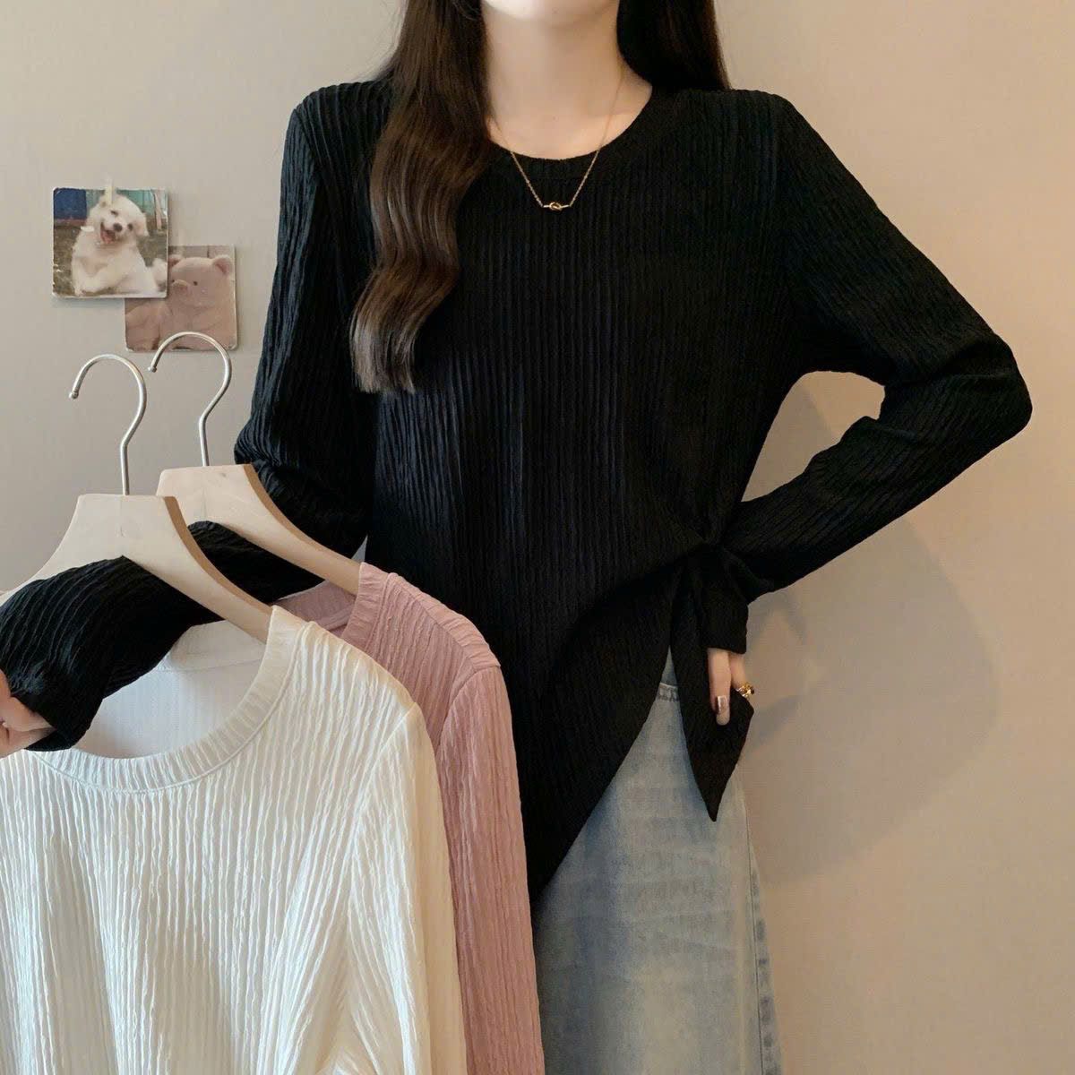  Áo thun dài tay họa tiết ánh sáng hai chiều 