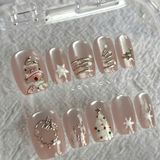  Móng Giả Noel Vuông Đơn Giản 