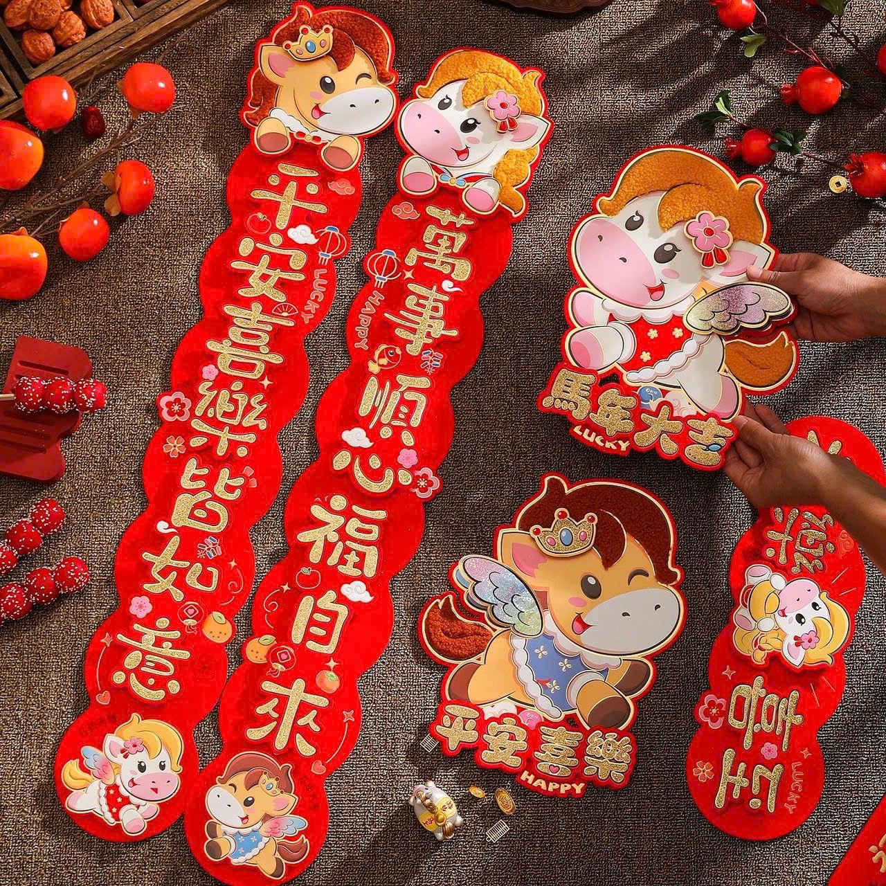  Set Giấy Dán Câu Đối Tết 2026 