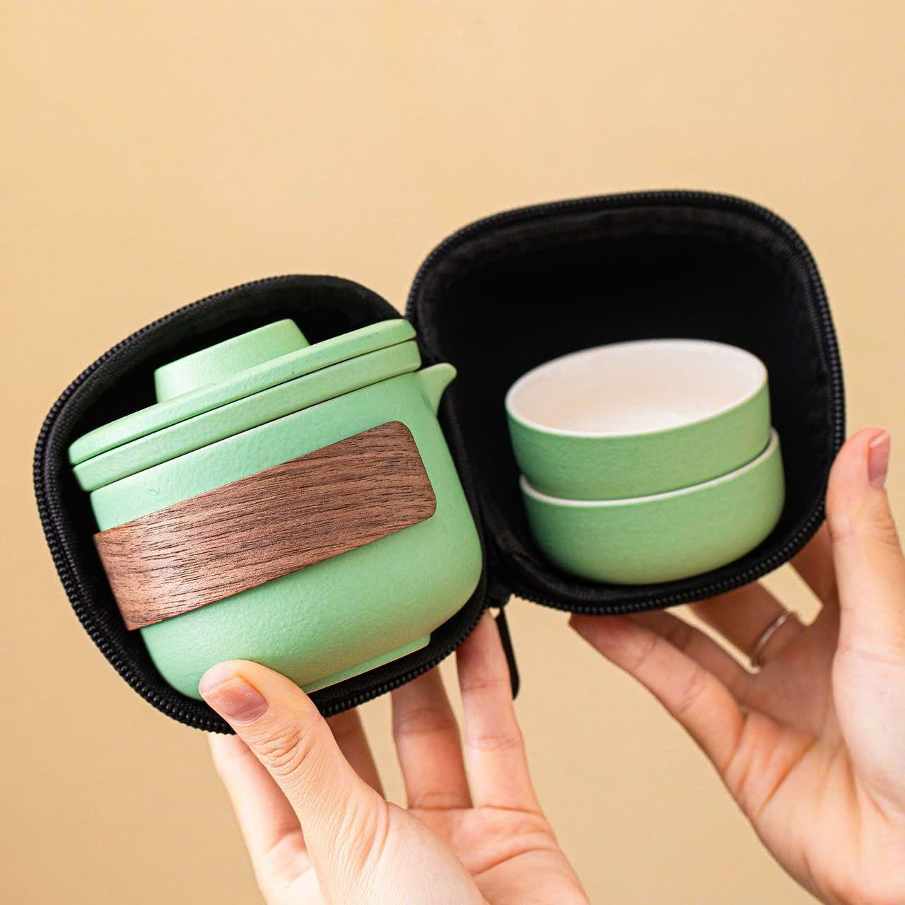  Bộ Ấm Trà 2 Ly  Du Lịch Có Lọc 