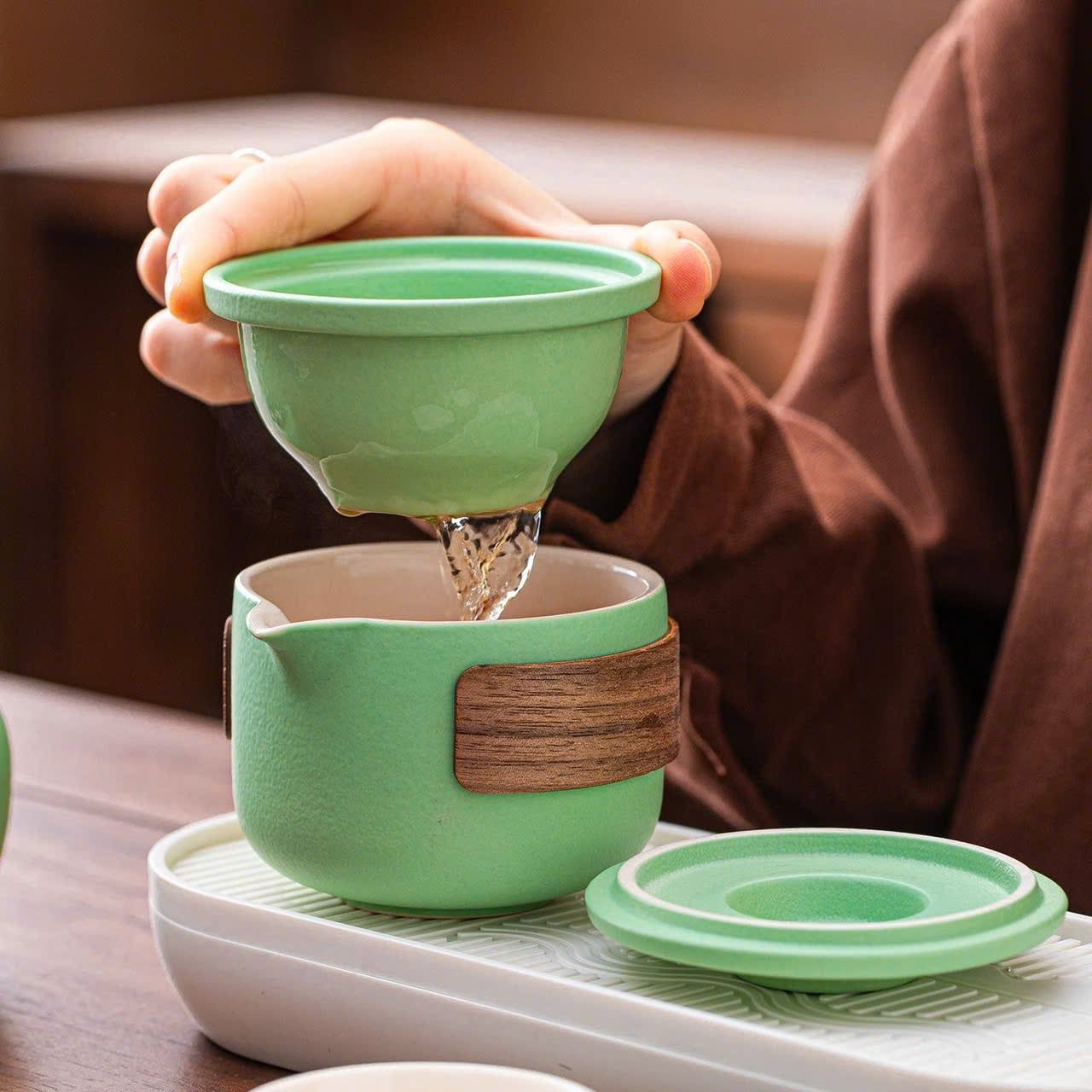  Bộ Ấm Trà 2 Ly  Du Lịch Có Lọc 