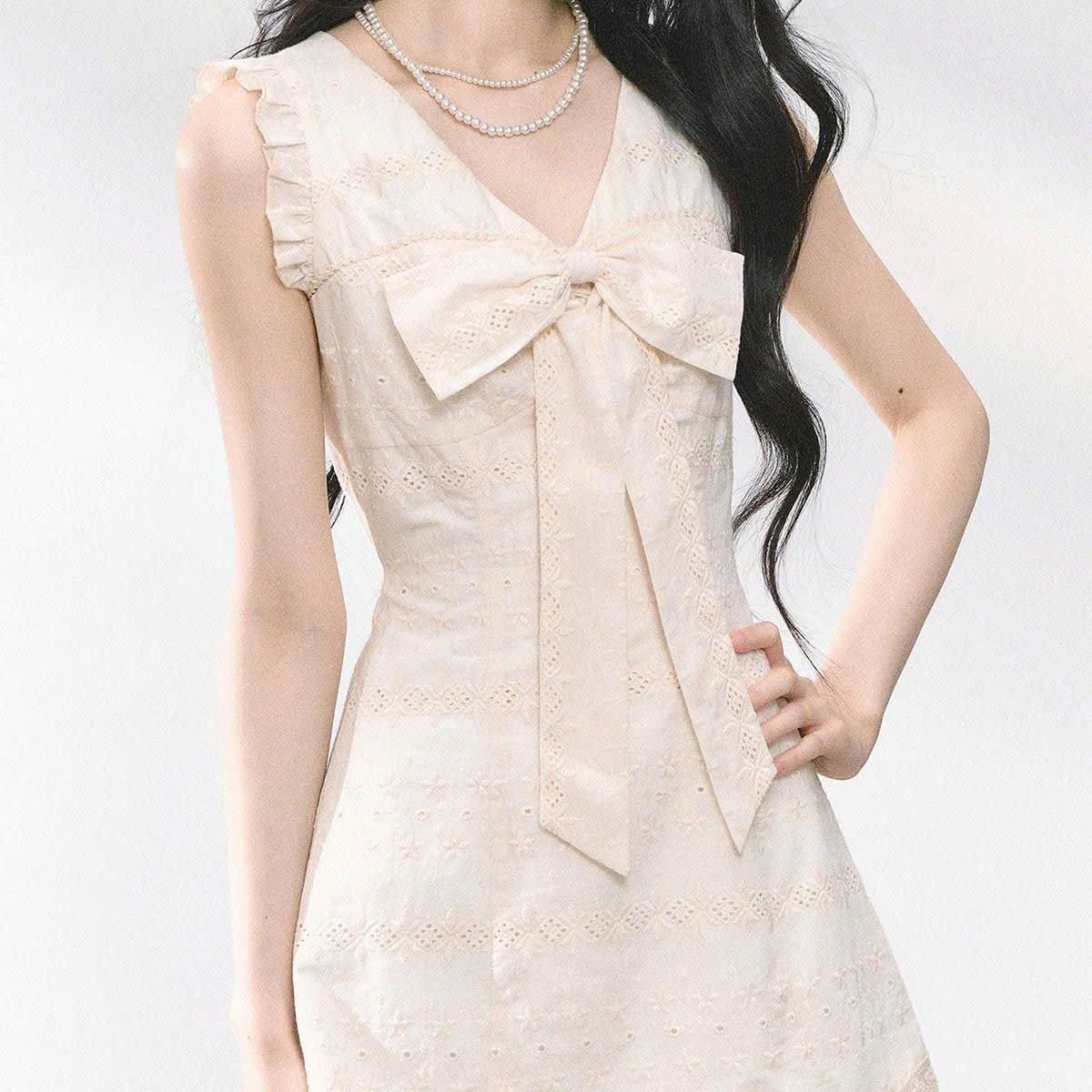  Váy Đầm Phối Nơ Dễ Thương 