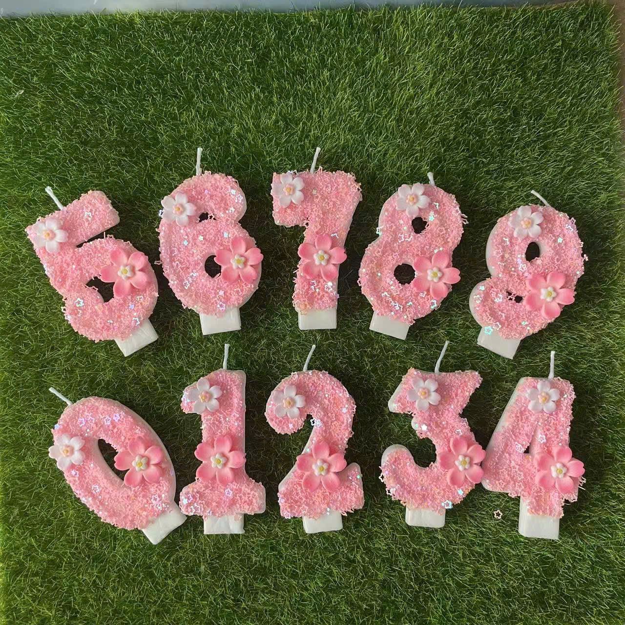  Nến Hoa Sinh Nhật 12 Số Sakura 