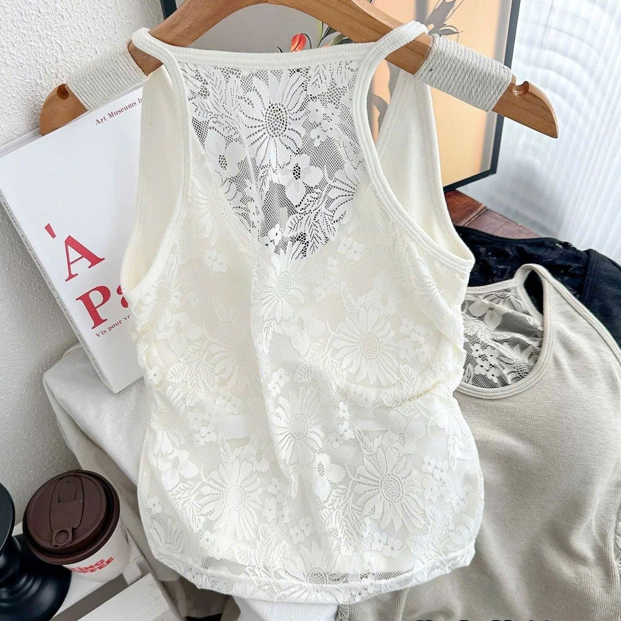  Áo Lót Nữ Cổ Yếm Lưới Ren Có Đệm Ngực 