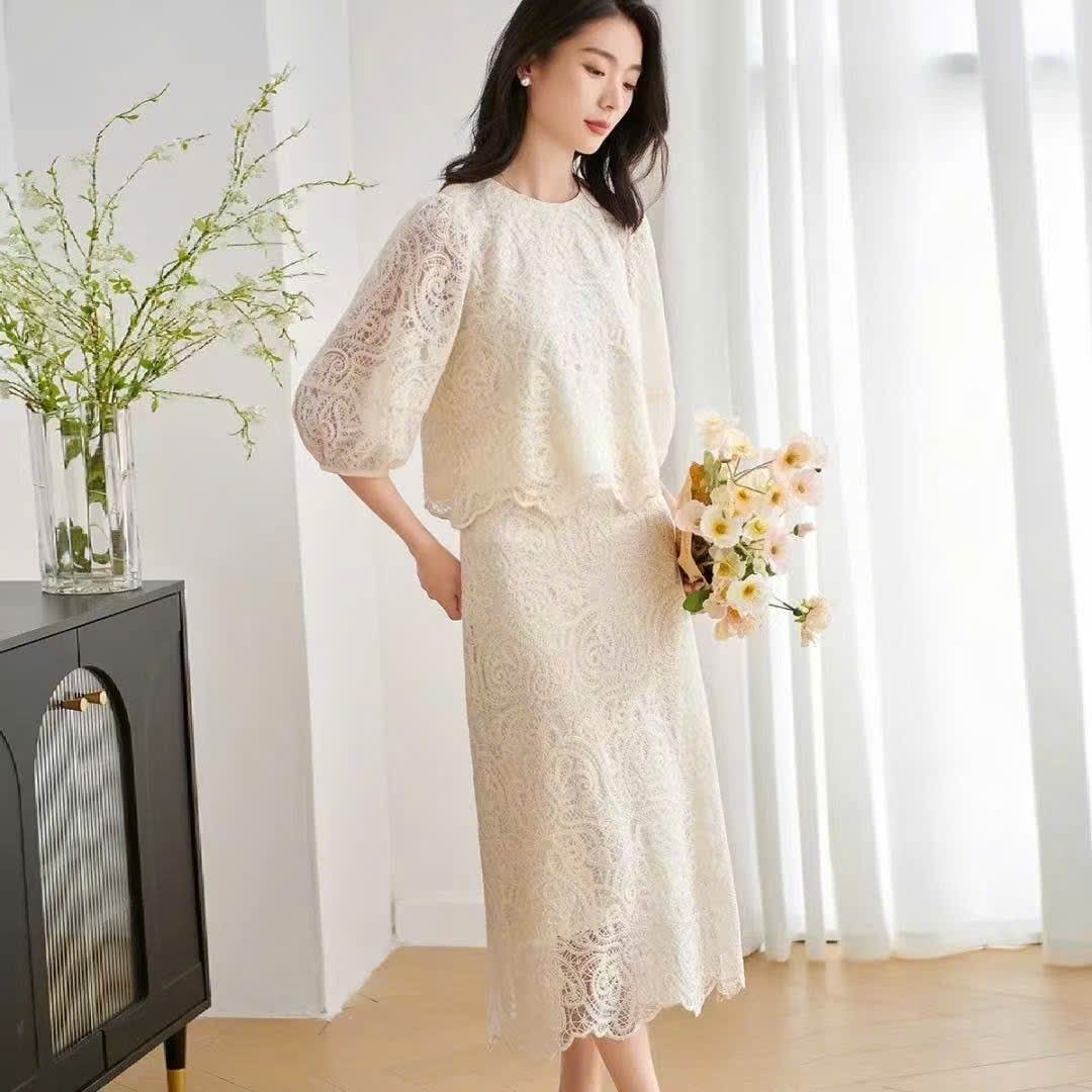  Set Áo + Chân Váy Ren 