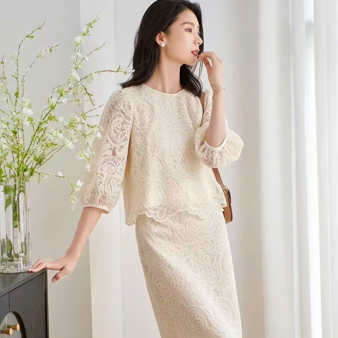  Set Áo + Chân Váy Ren 