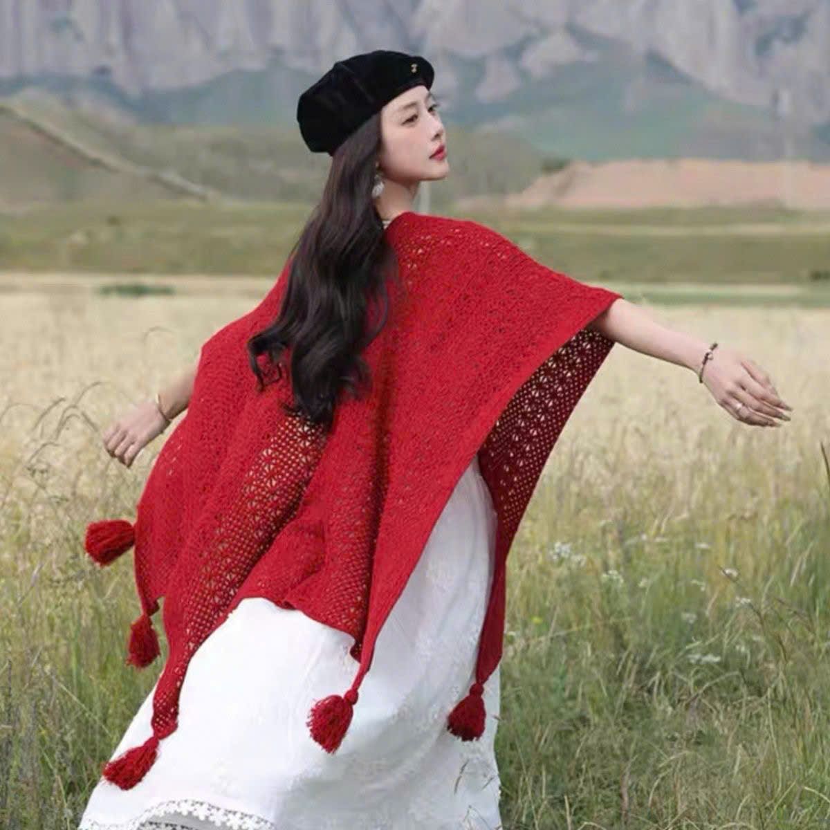  Áo Khoác Len Đỏ 