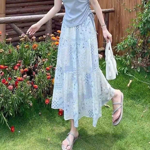  Set Áo Thun + Chân Váy Dài 