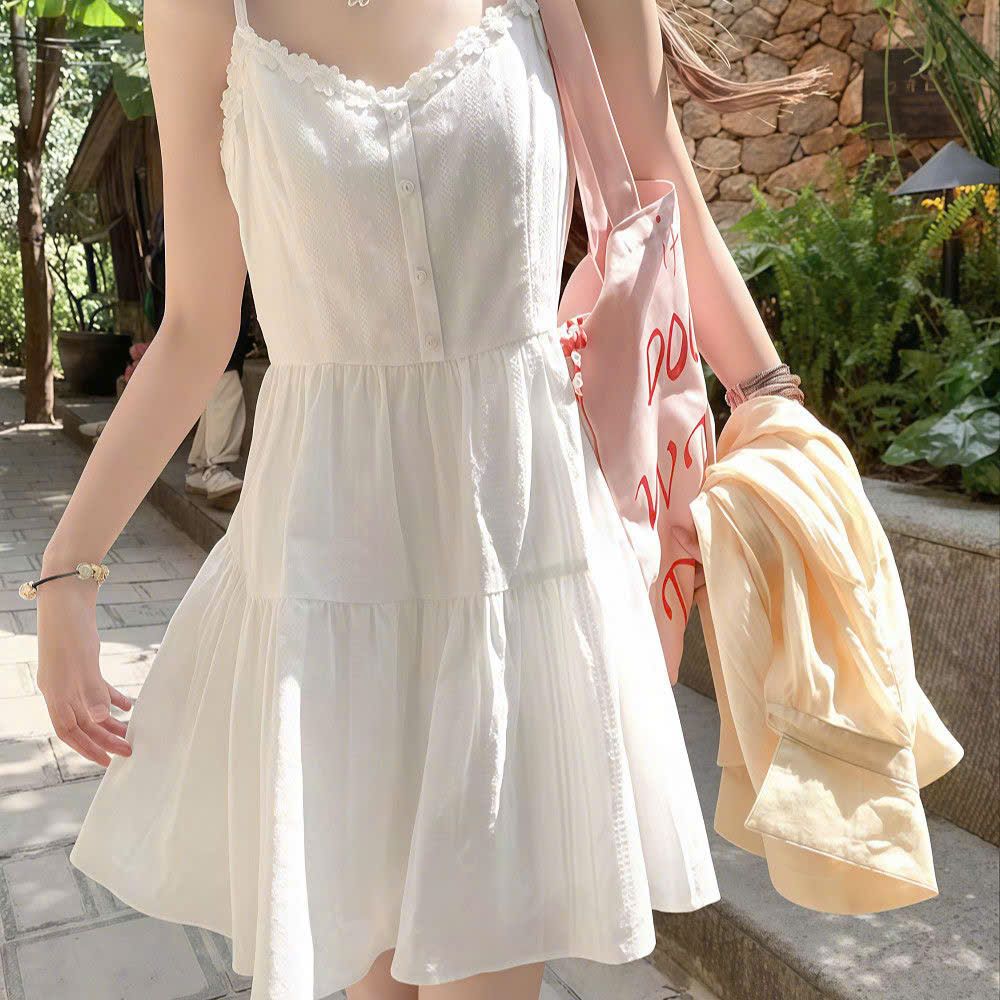  Váy Nữ Đầm 2 Dây Dáng Dài 