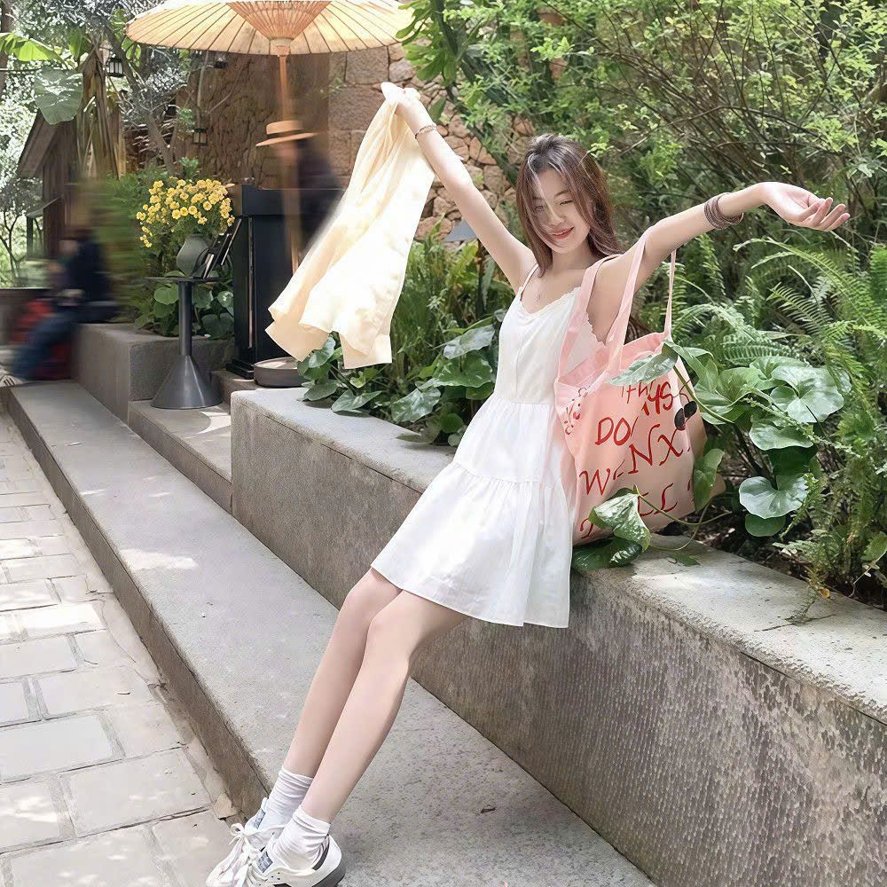  Váy Nữ Đầm 2 Dây Dáng Dài 