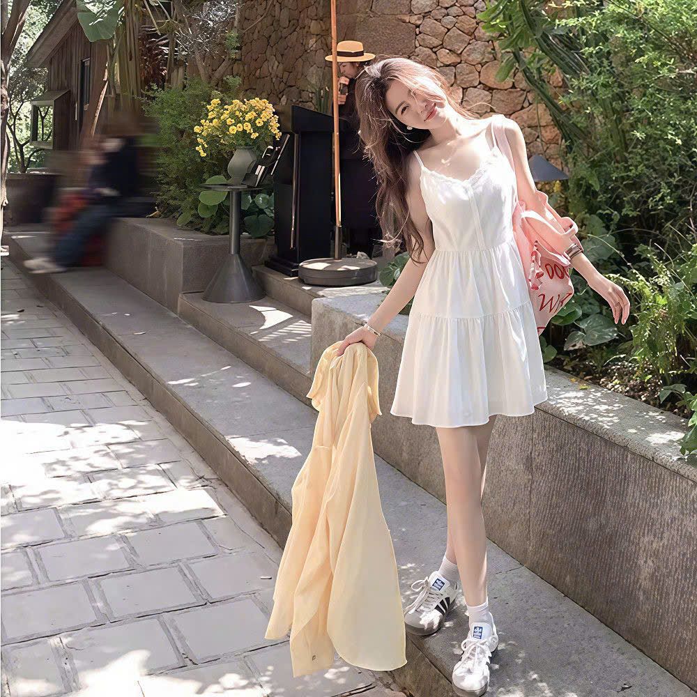  Váy Nữ Đầm 2 Dây Dáng Dài 