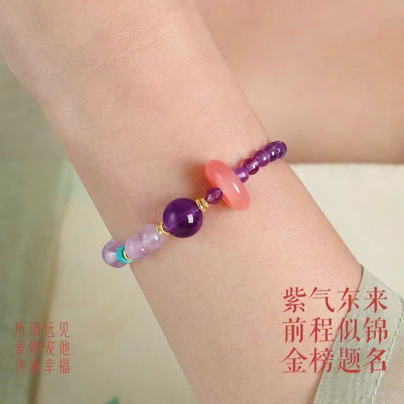  Vòng Tay màu Tím Có Charm 