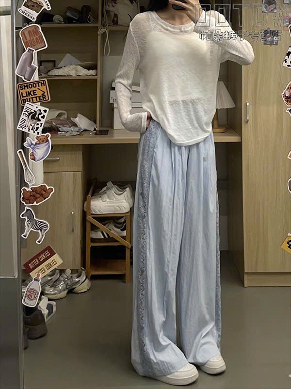  Quần Nữ Ống Suông Viền Ren 