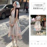  Váy Dài Hai Dây Hoa Bèo Nhún Tôn Dáng 