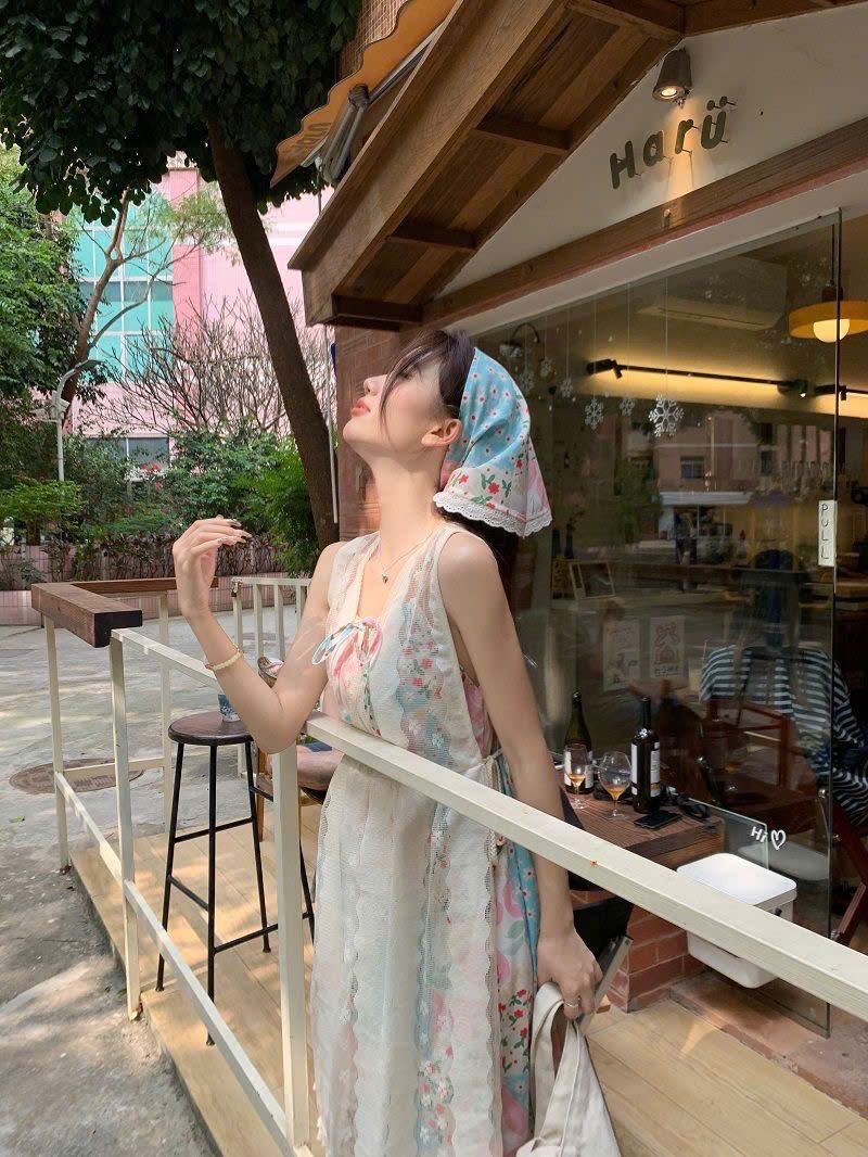  Váy Dài Hai Dây Hoa Bèo Nhún Tôn Dáng 