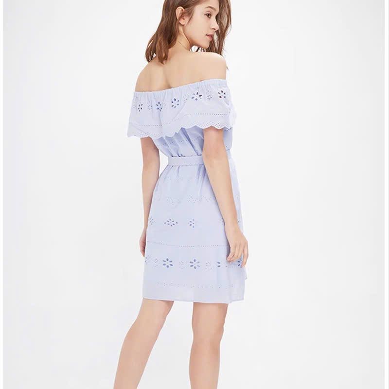  Đầm Sơ Mi Trễ Vai 