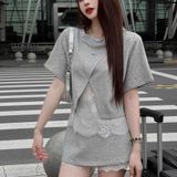  Set Áo + Chân Váy Ghi Có Ren 