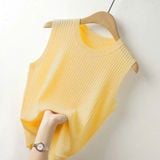  Áo Ba Lỗ Nữ Cổ Tròn Phiên Bản Hàn Quốc 