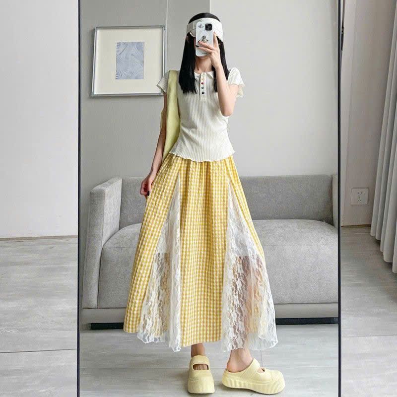  Thời Trang Quảng Châu Chân Váy Ren 