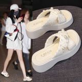  Dép Quai Ngang Đế Dày Đính Ngọc Trai 