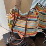  Túi Đeo Vai Dệt Sọc Cầu Vồng 