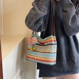  Túi Đeo Vai Dệt Sọc Cầu Vồng 