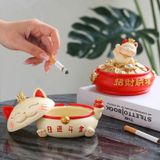  Gạt Tàn Thuốc Hình Mèo Thần Tài Có Nắp 