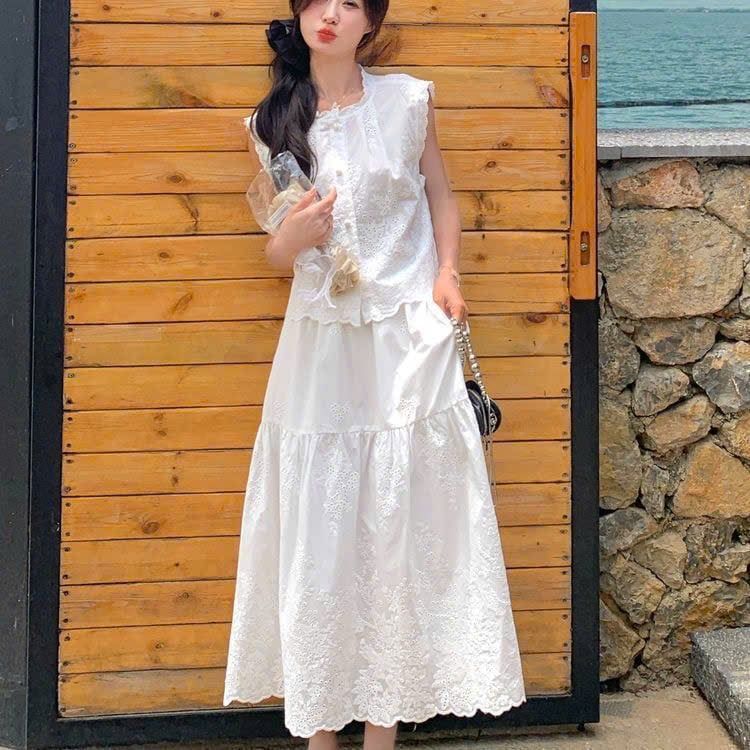  Set Váy Liền Dáng Dài + Áo Hoa 