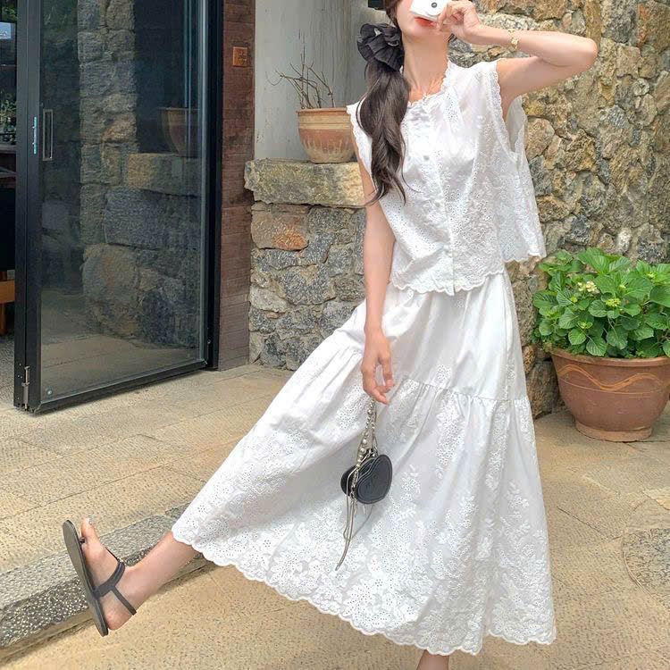  Set Váy Liền Dáng Dài + Áo Hoa 